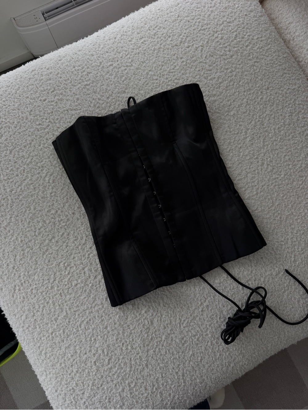 Peppermayo Black Satin Bustier Top